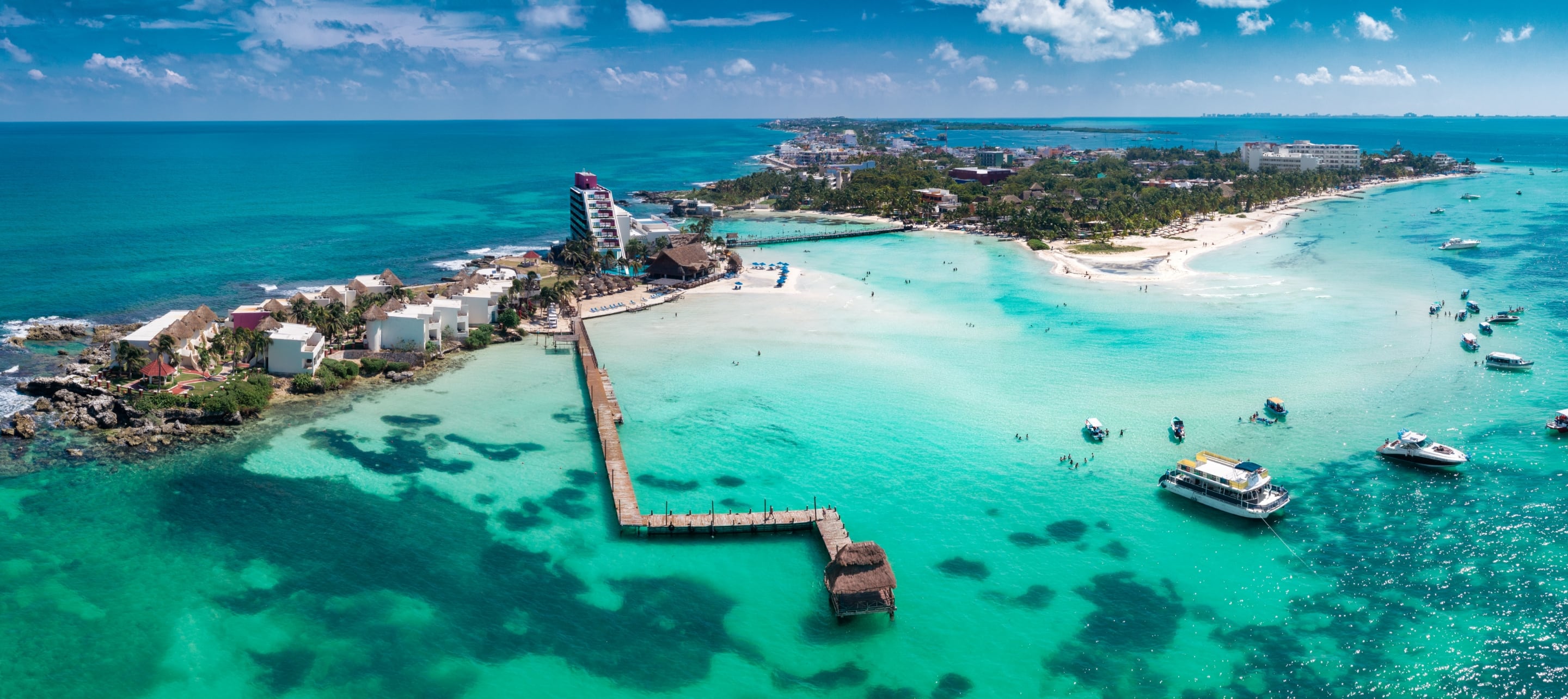 Aerial view of Isla Mujeres Mexico